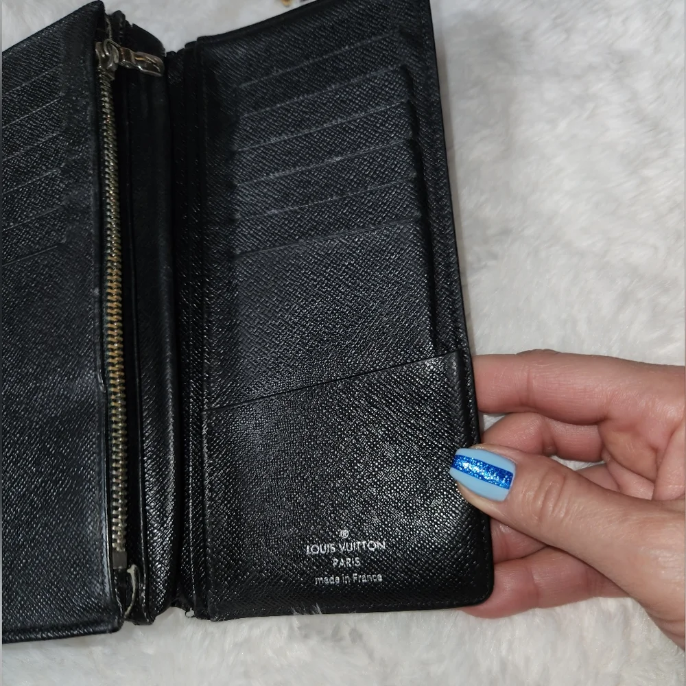LOUIS VUITTON Portefeuille Brazza Long Wallet Damier Graphite w/ flaws